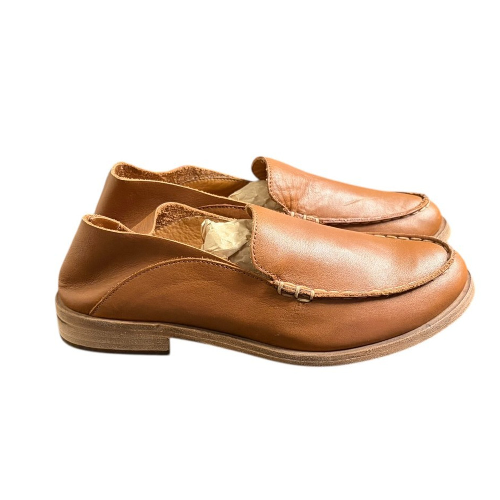 Beek Brown Handmade Leather Slip On Comfort Loafers Size 6 - Picture 2 of 4
